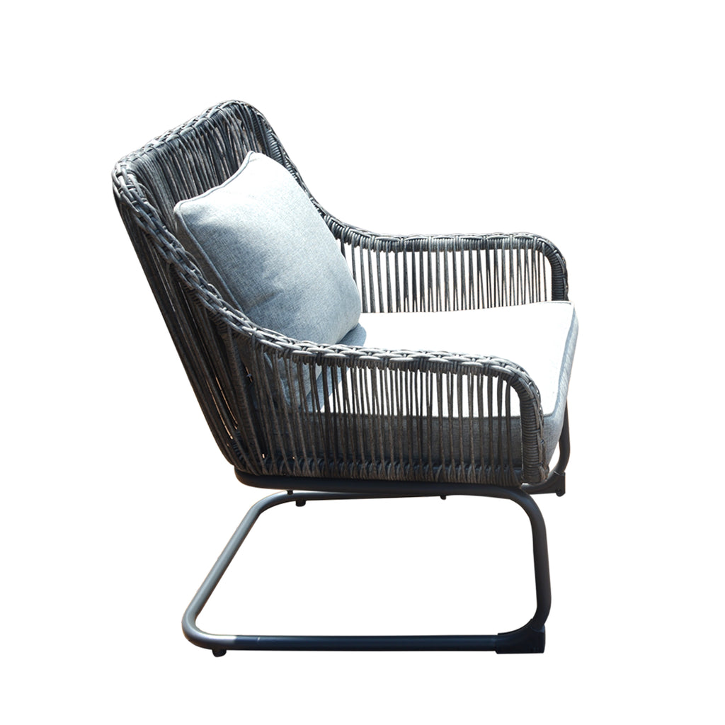 3 Pcs Outdoor Hand-Woven Wicker Spring Sofa Chair Patio Conversation Set B669607