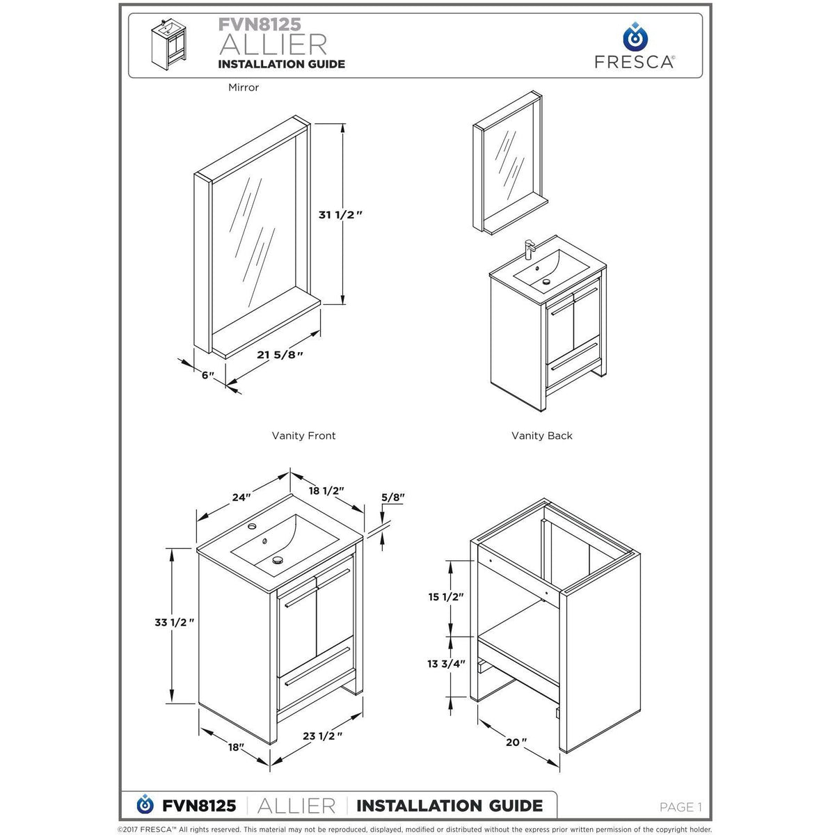 White Bathroom Cabinet E2051