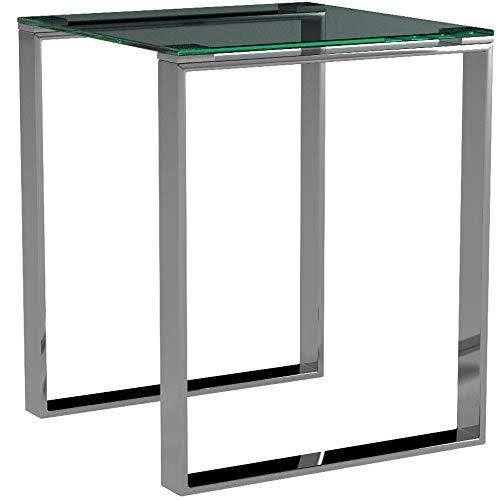 Chrome Square Glass End Table U6479