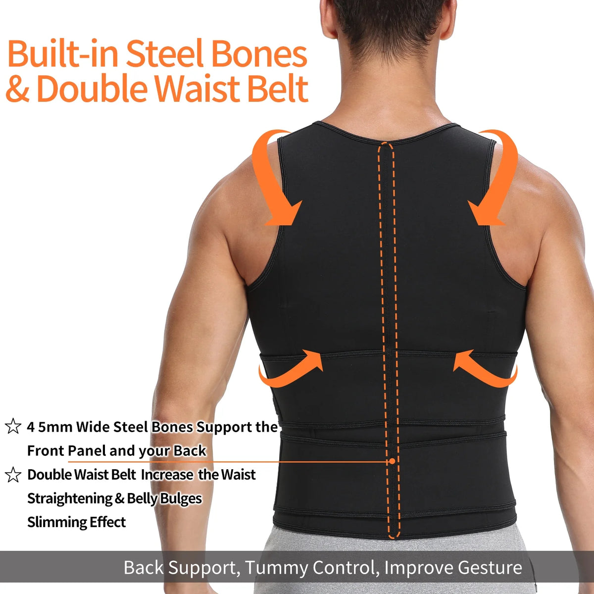 Neoprene Sweat Vest with Adjustable Waist Trimmer Belt T50889