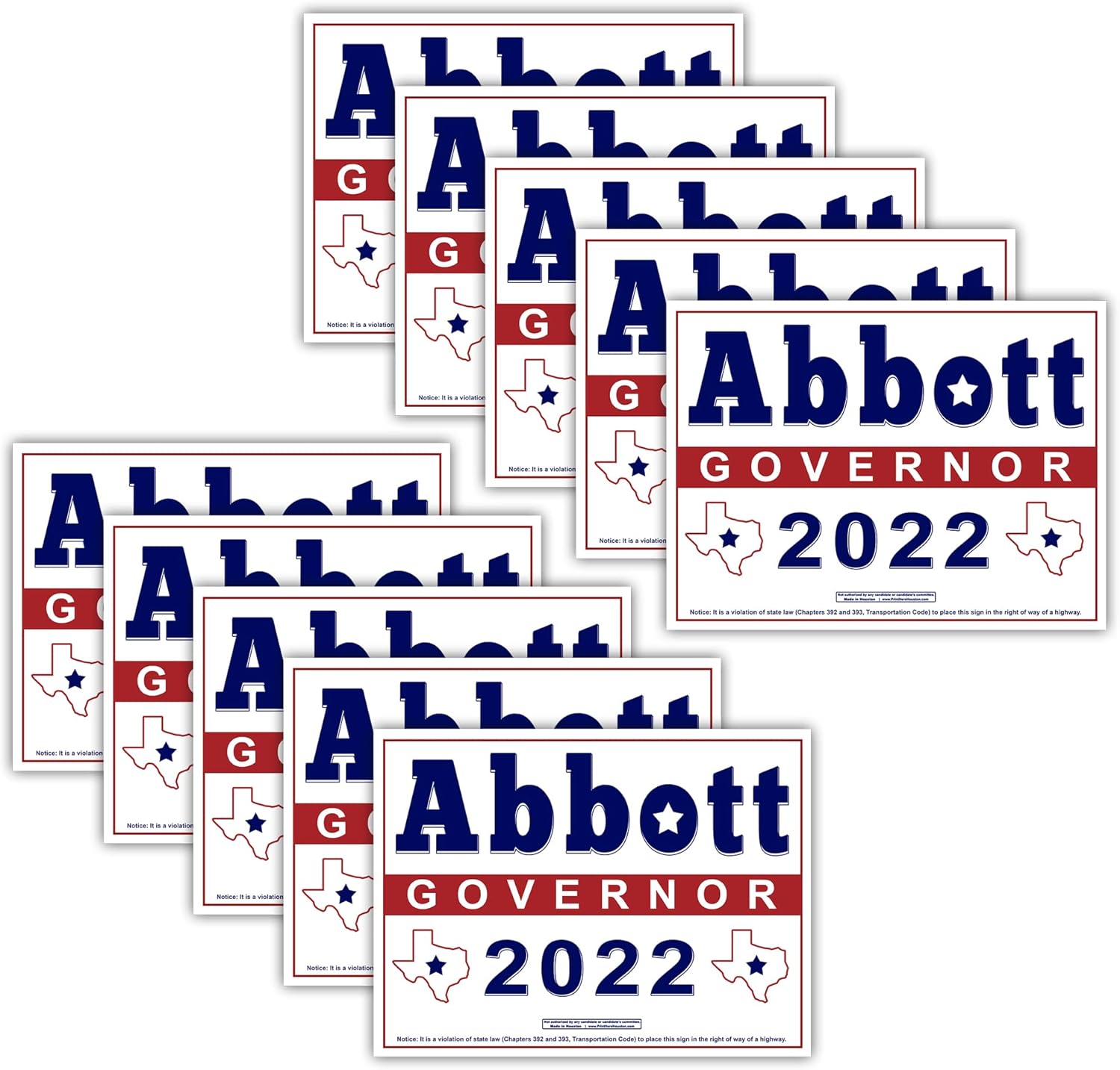 Yard Sign with Metal Wire H-Stake Stand and Bumper Sticker I910355