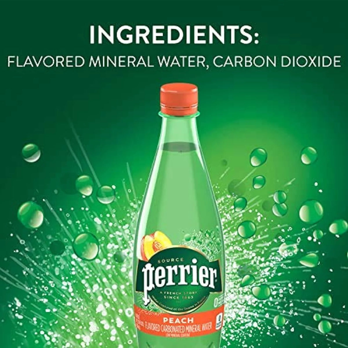 Peach Flavored Carbonated Mineral Water, 16.9 Fl Oz (Pack Of 24) E92151