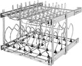 21-Inch 2-Tier Chrome Wire Pull Out Kitchen Cabinet Organizer V3578