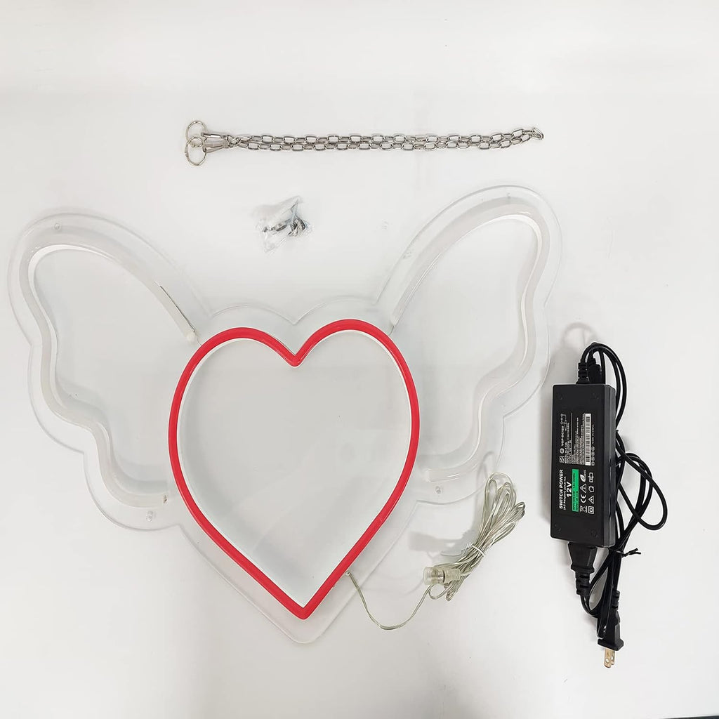 Heart Angel Wings Neon Sign Pack of 2 X5307