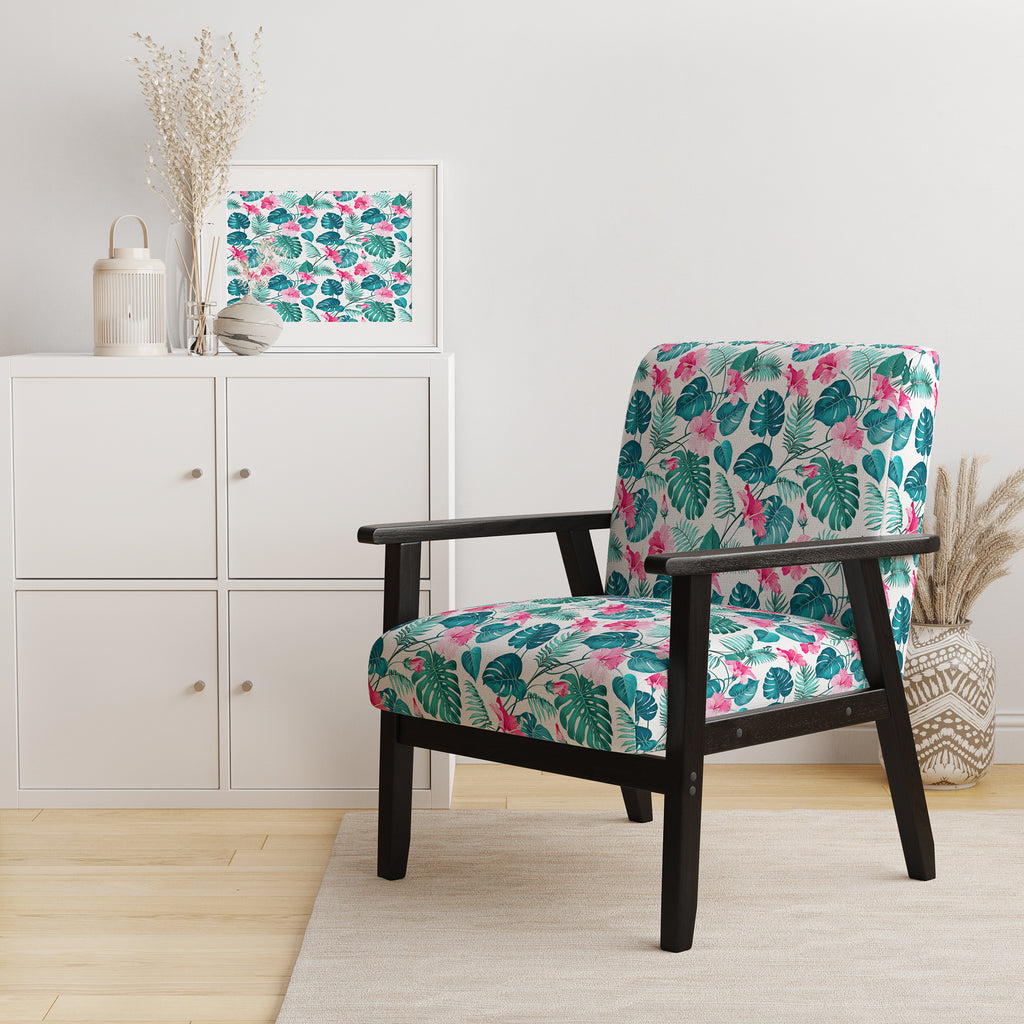 Upholstered Patterned Accent Chair and Arm Chair Z1167