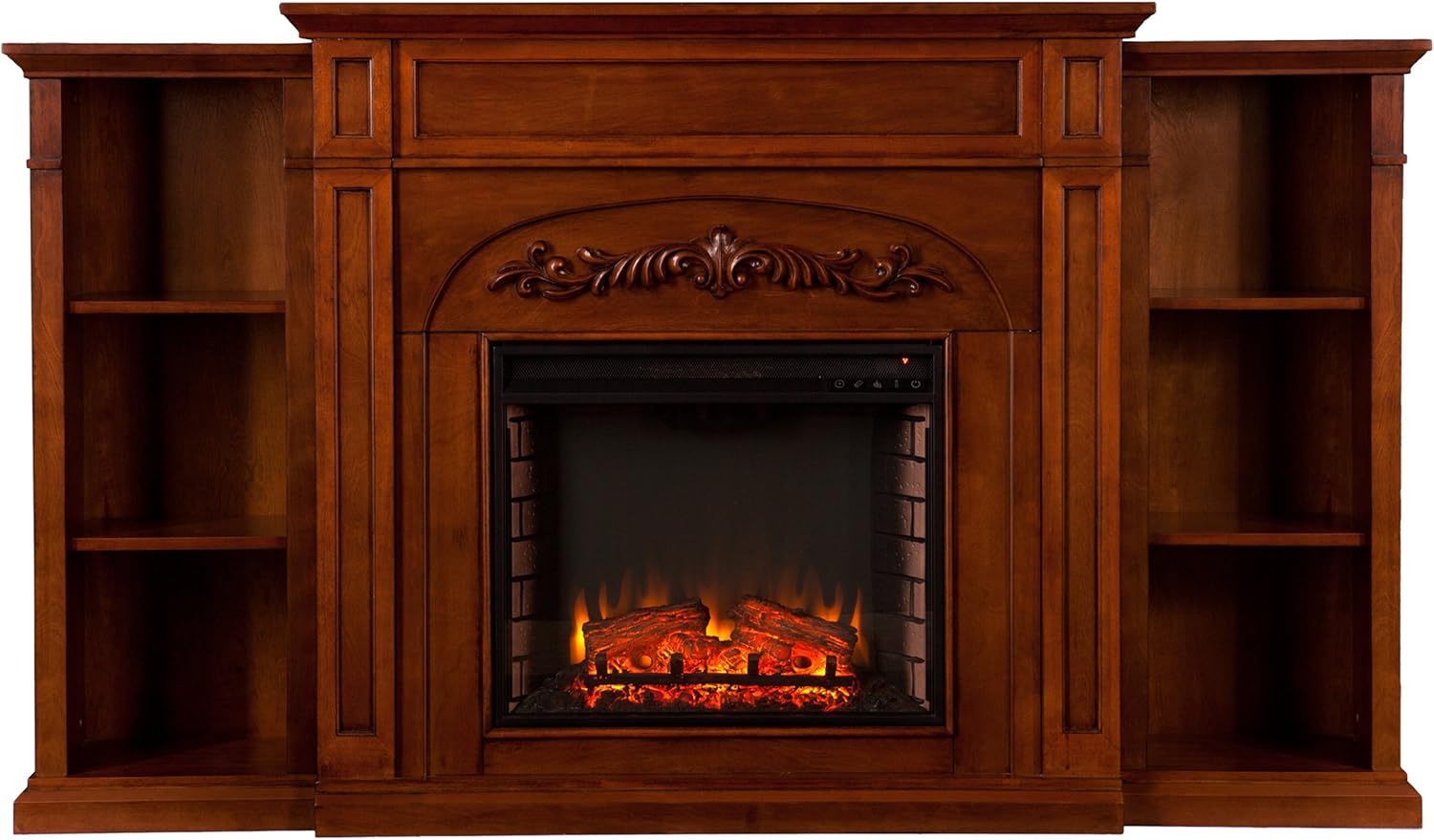 Espresso Electric Bookcases Fireplace D332367