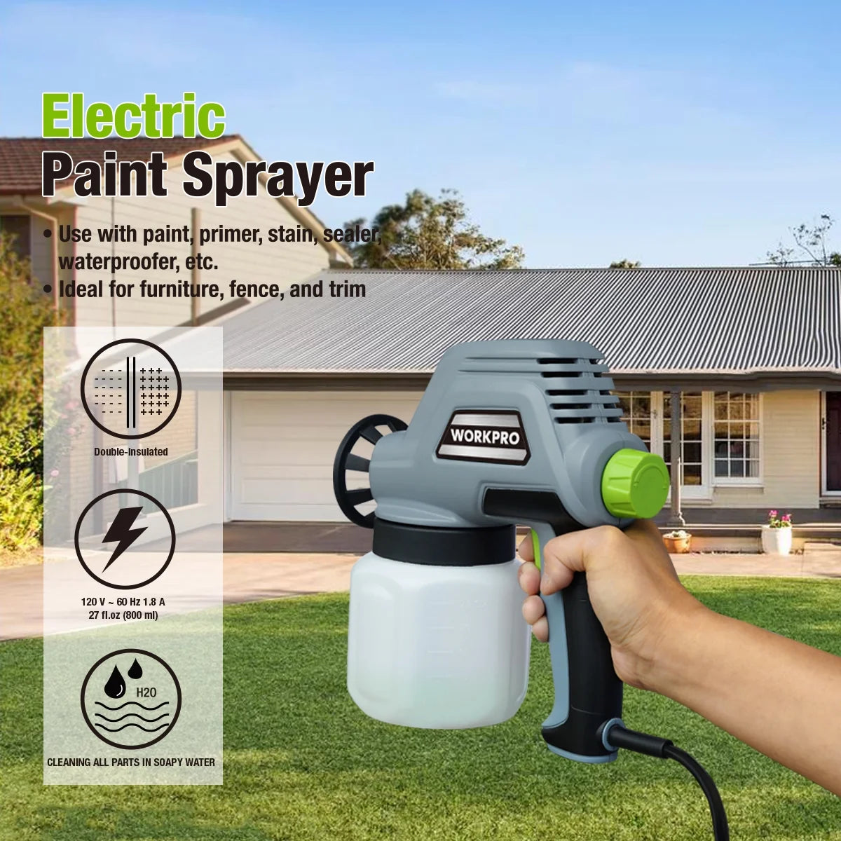 Electric Paint Sprayer with 0.8mm Nozzle, 120 Volt Q3167