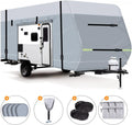 600D Waterproof Oxford Travel Trailer Camper Cover with Tire Cover, Tongue Jack Cover N924633