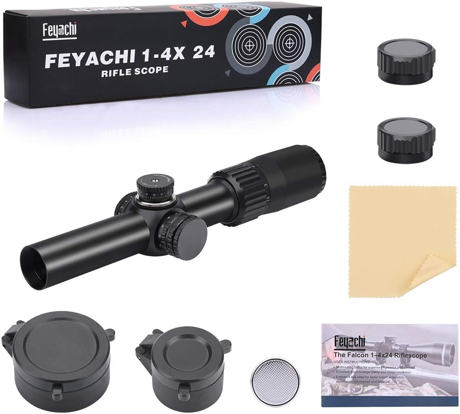 1-4x24 SFP Rifle Scope Red Illuminated Reticle Riflescopes Matte Black S243