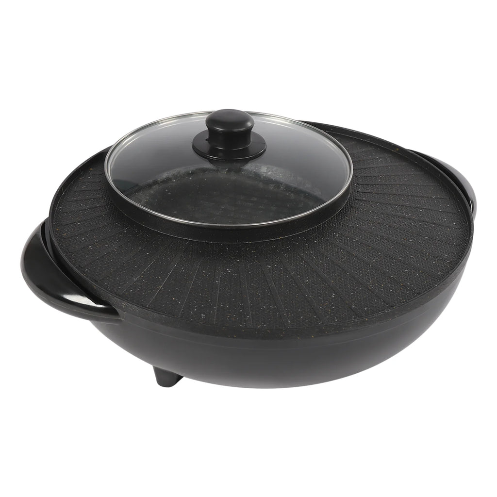 5L/5.28QT Electric Hot Pot Grill Combo with Lid Q717