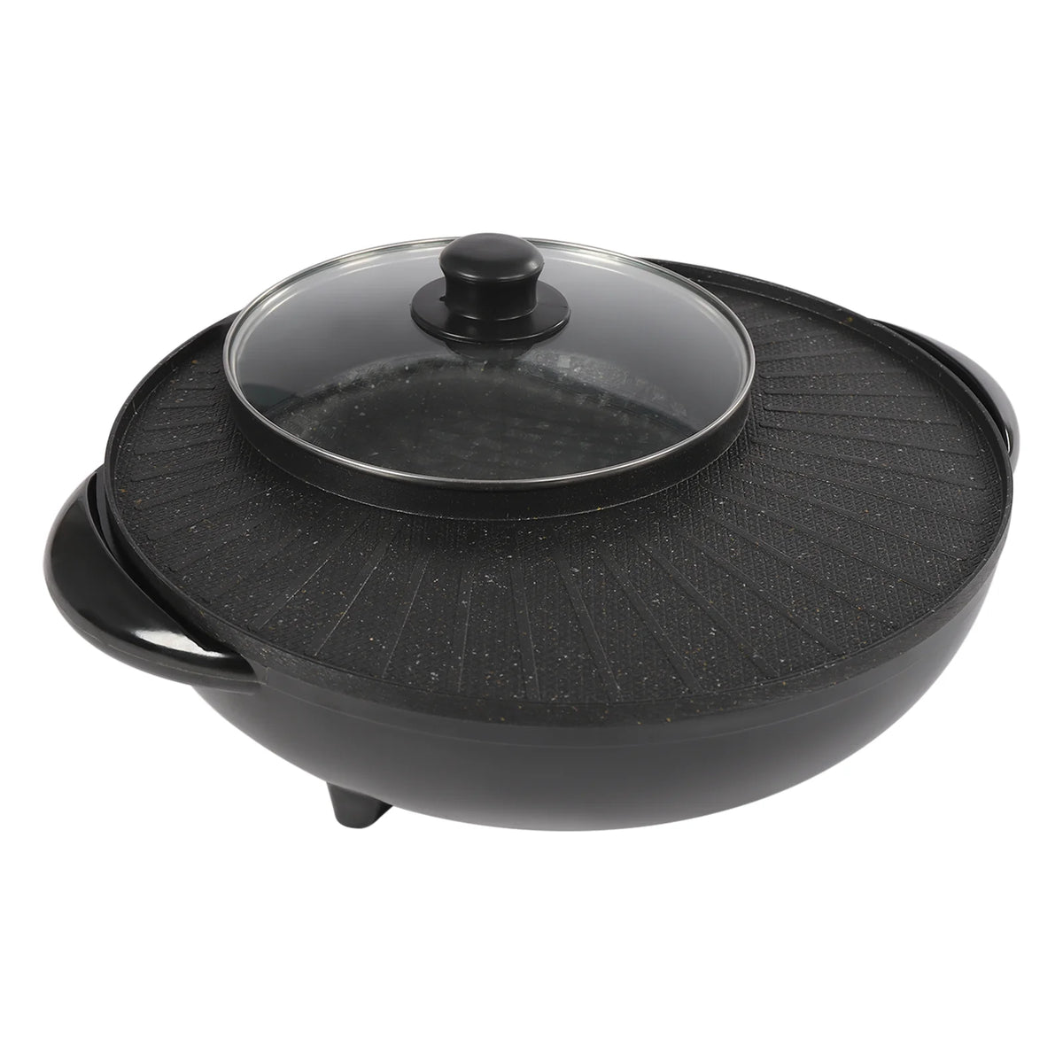 5L/5.28QT Electric Hot Pot Grill Combo with Lid Q717