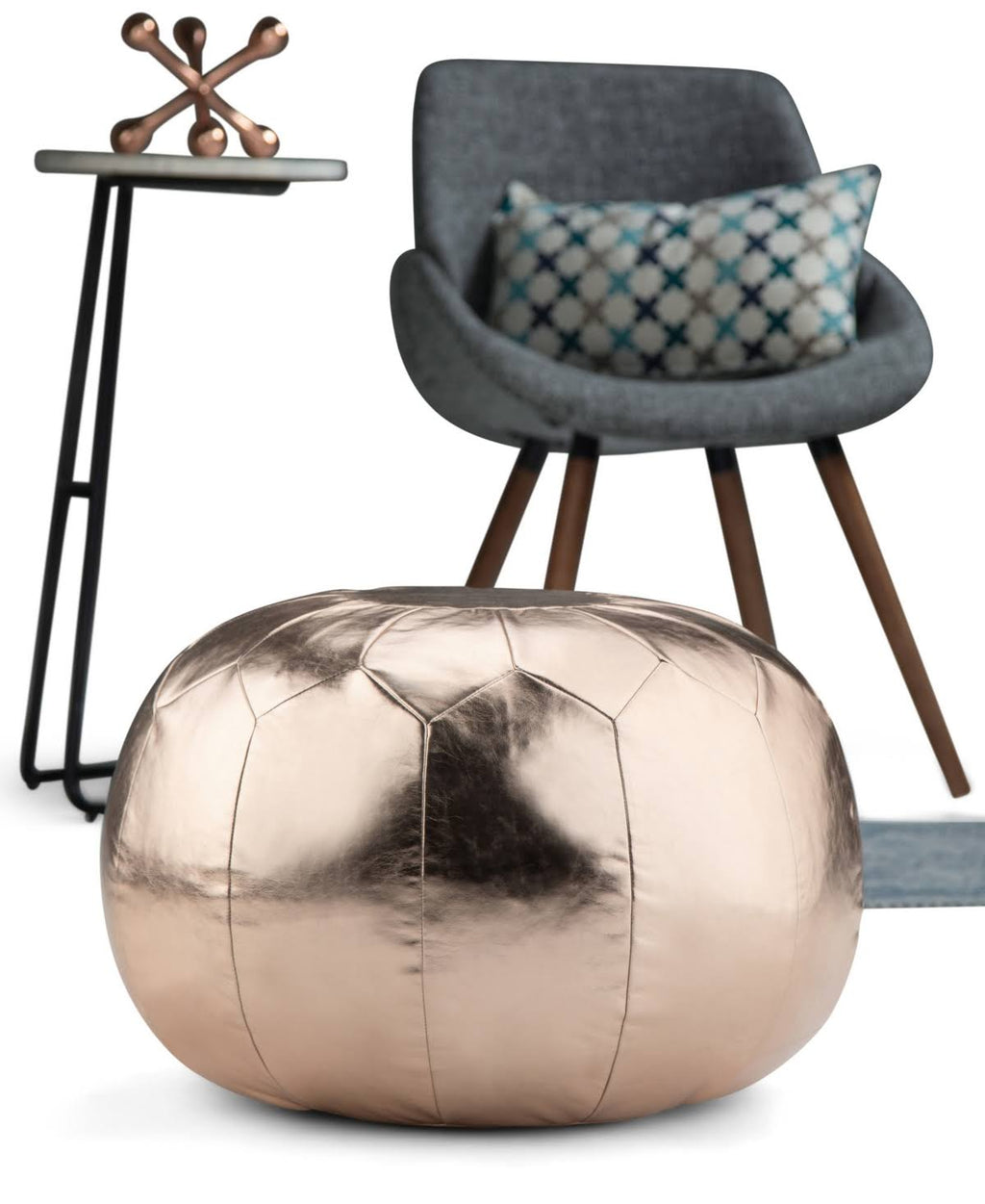 Round Pouf in Gold C565