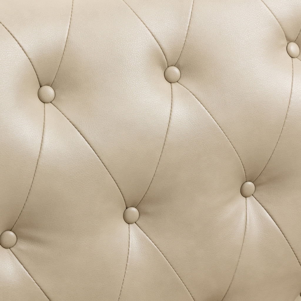 Beige PU Leather Accent Armchair H380