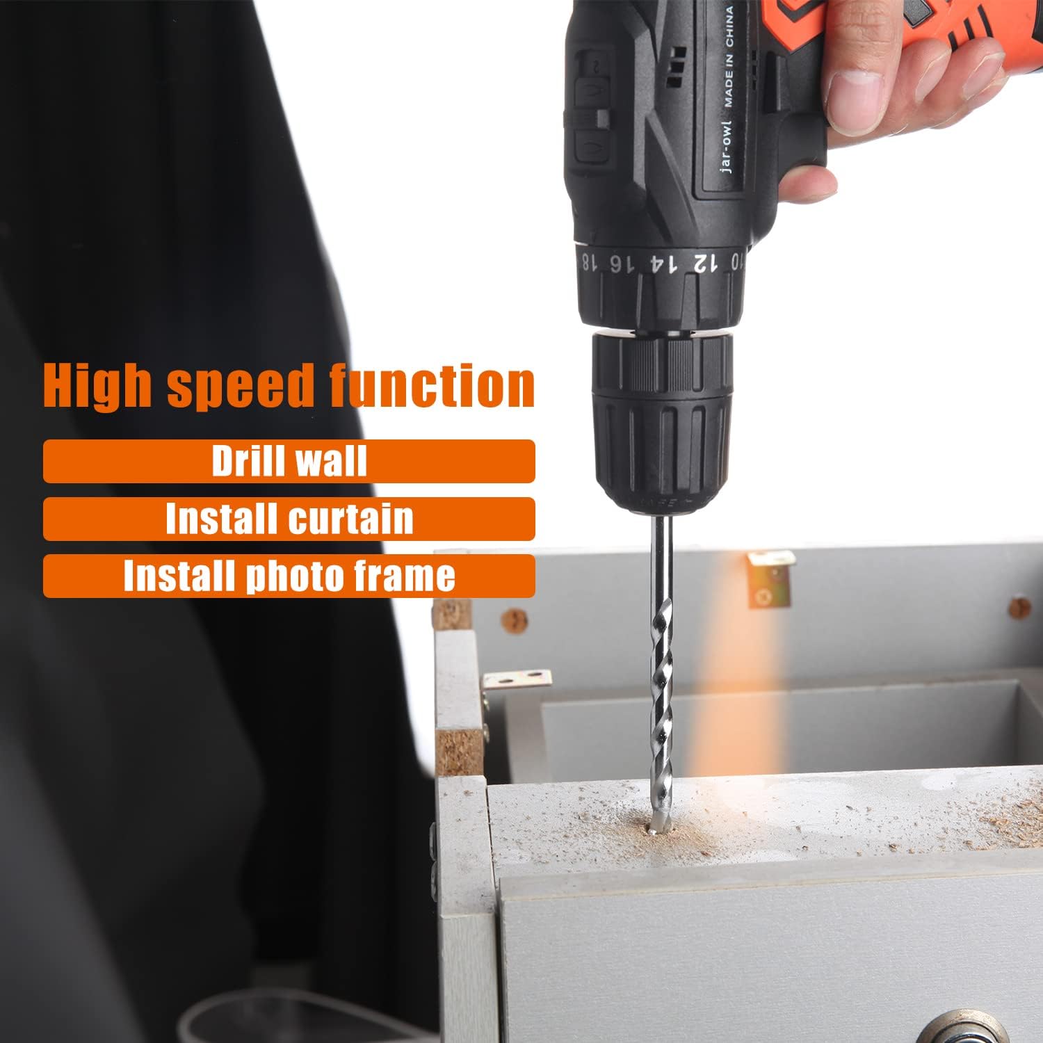 16.8V Cordless Drill Combo Kit with 48 Accessories Tool Set U6919