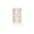 Ivory Wood 4-Shelf Bookcase with Glass Door G118