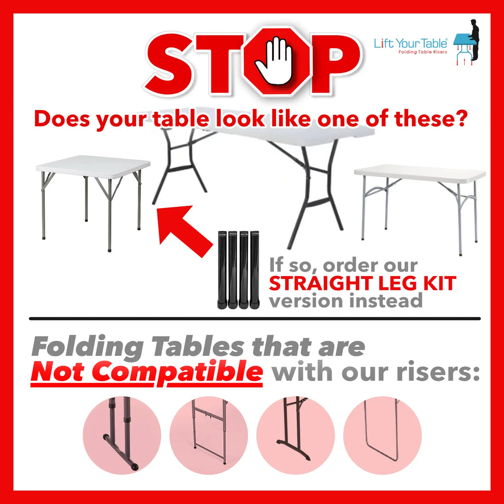 Black Folding Table Risers, Set of 4 C1707