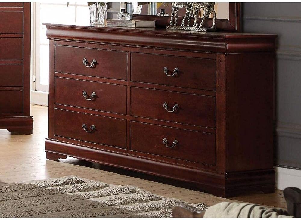 Cherry Wood 5 Drawer Chest Side Table U60424