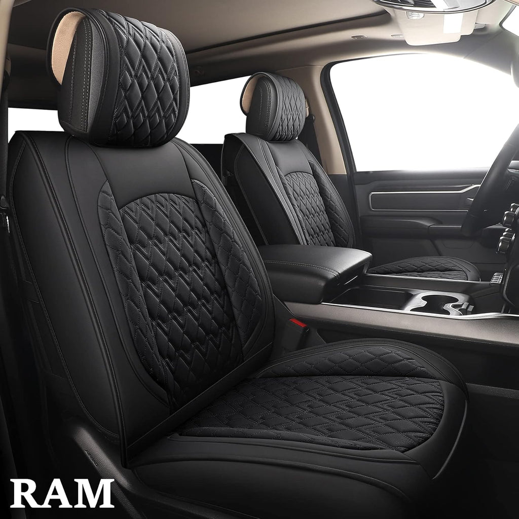 2 Pcs Front Waterproof Synthetic Leather Car Seat Covers N322