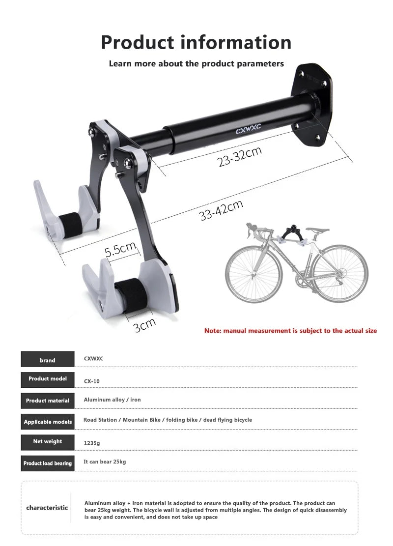 Bike Wall-Mounted Vertical Garage Storage Horizontal Adjustable Hook Y2104