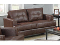 Bonded Leather Tufted Loveseat in Brown O353
