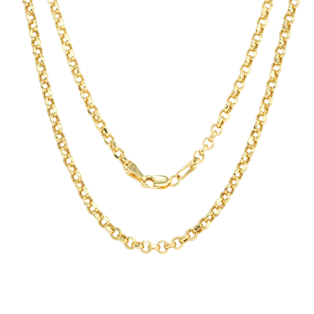 10k Yellow Gold 3mm Rolo Chain Pendant Necklace 16" - 30" G221472