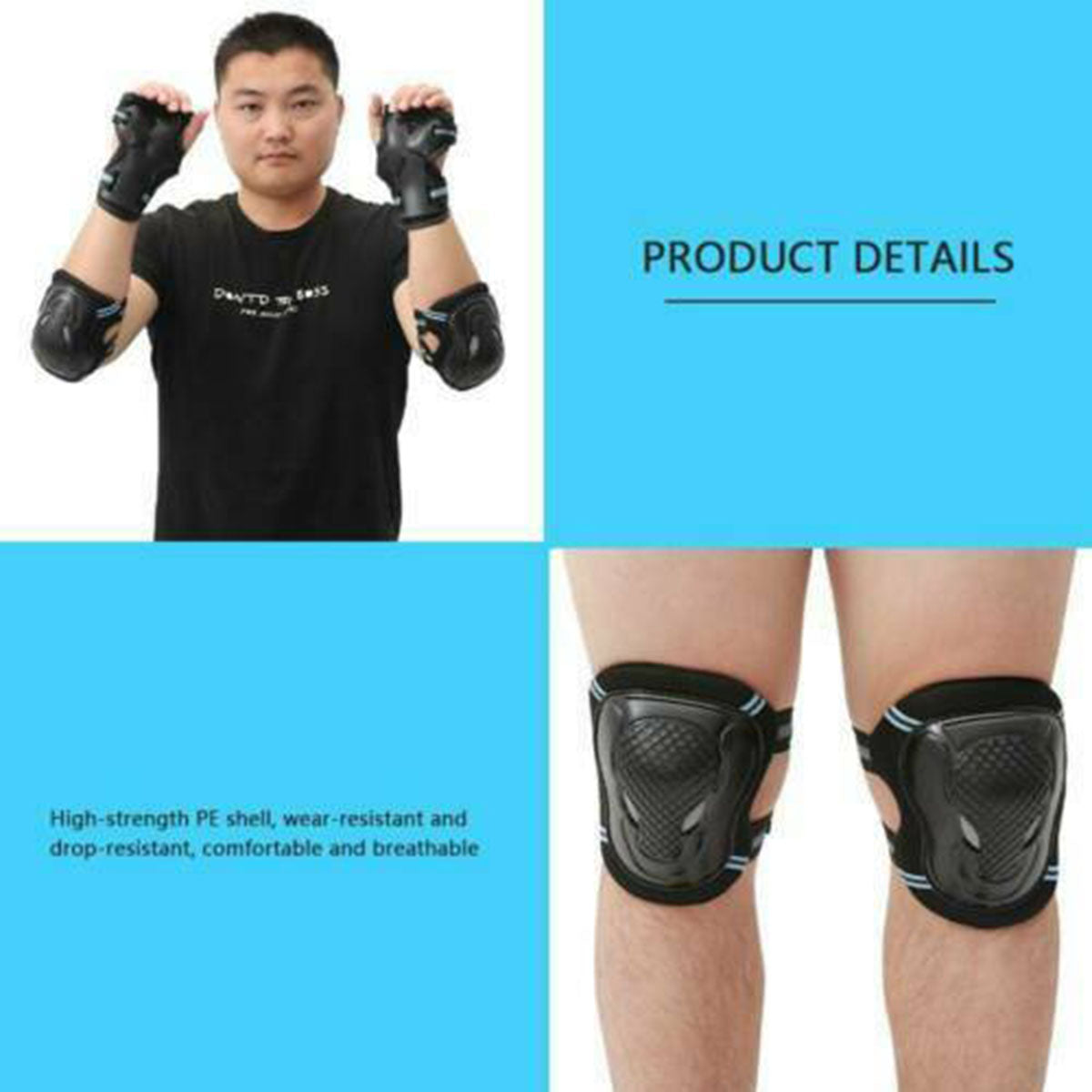 Adjustable breathable roller skating protective gear X35903