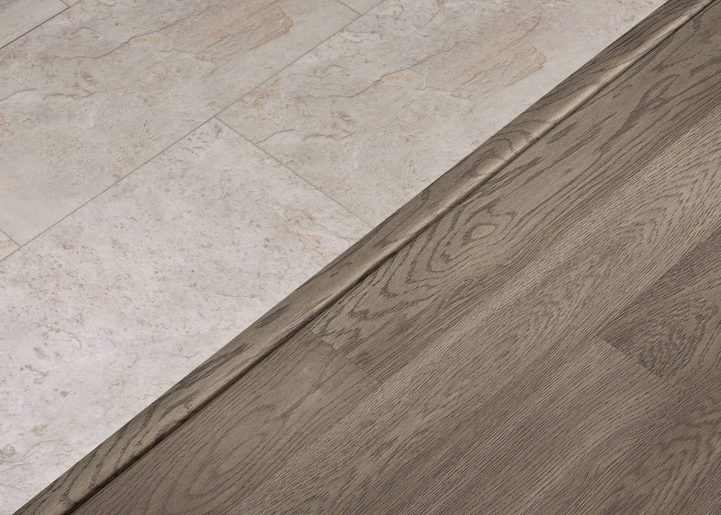 Oak Wood Veneer Vinyl Core Floor T-Moulding in Gray Y72679