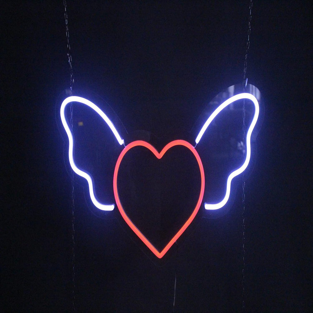 Heart Angel Wings Neon Sign Pack of 2 X5307