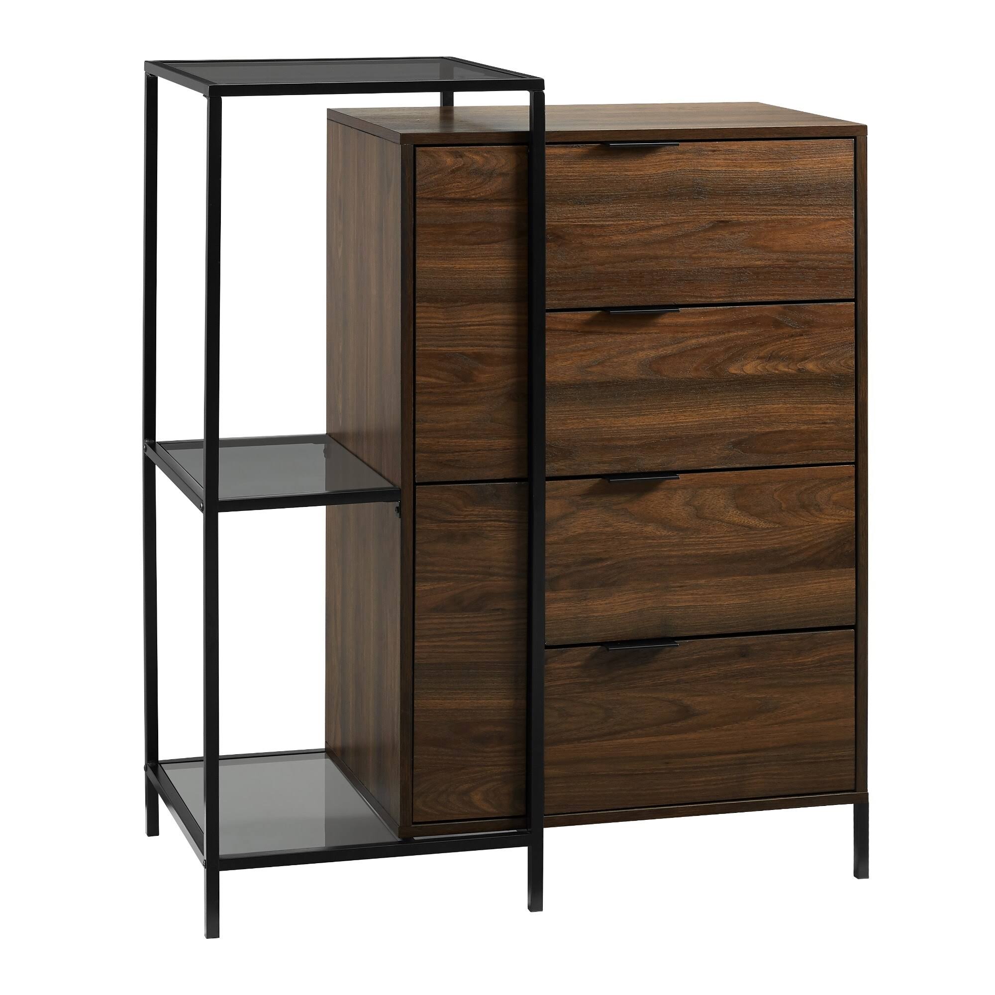 4 Drawer Dark Walnut Accent Chest U2628