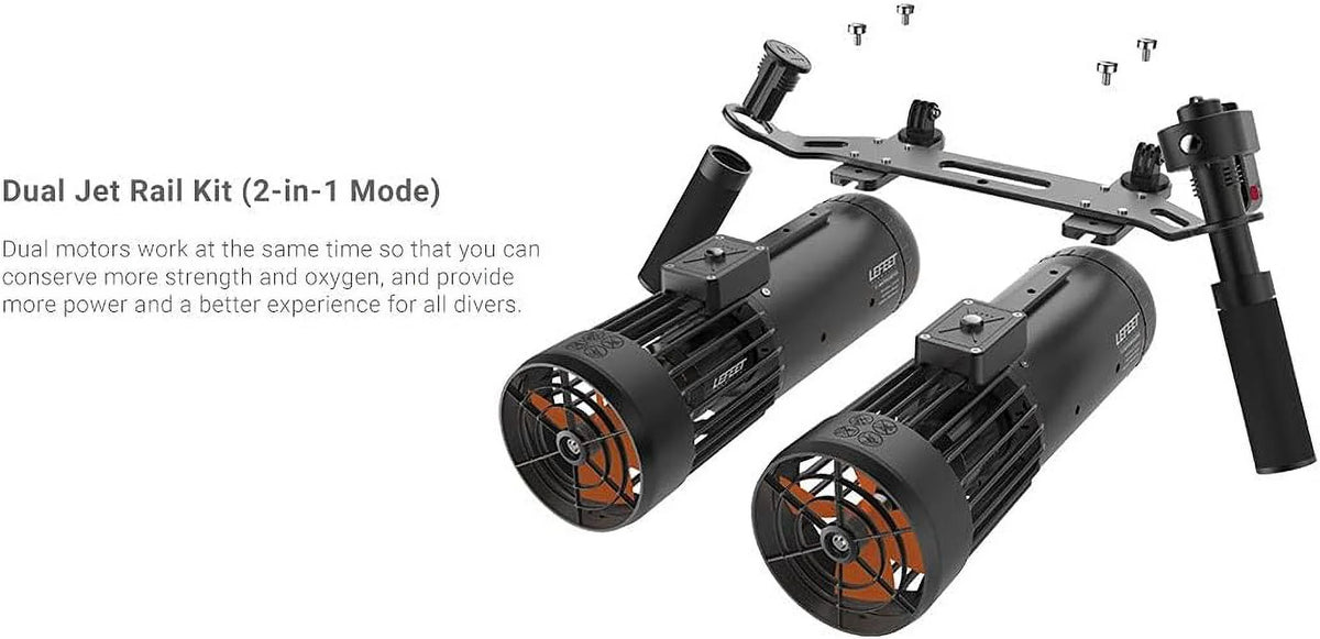 Underwater Scuba Diving Dual Jet Rail Kit for S1 Scooter N7834