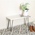 White Washed Wood Bench Z500238