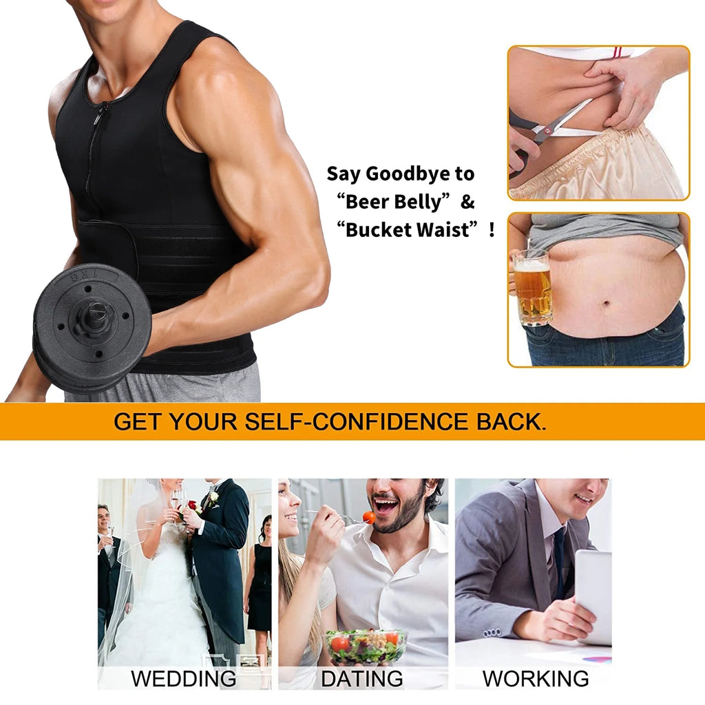 Neoprene Sweat Vest with Adjustable Waist Trimmer Belt T50889
