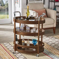 Oval Bar Cart, Brown F557