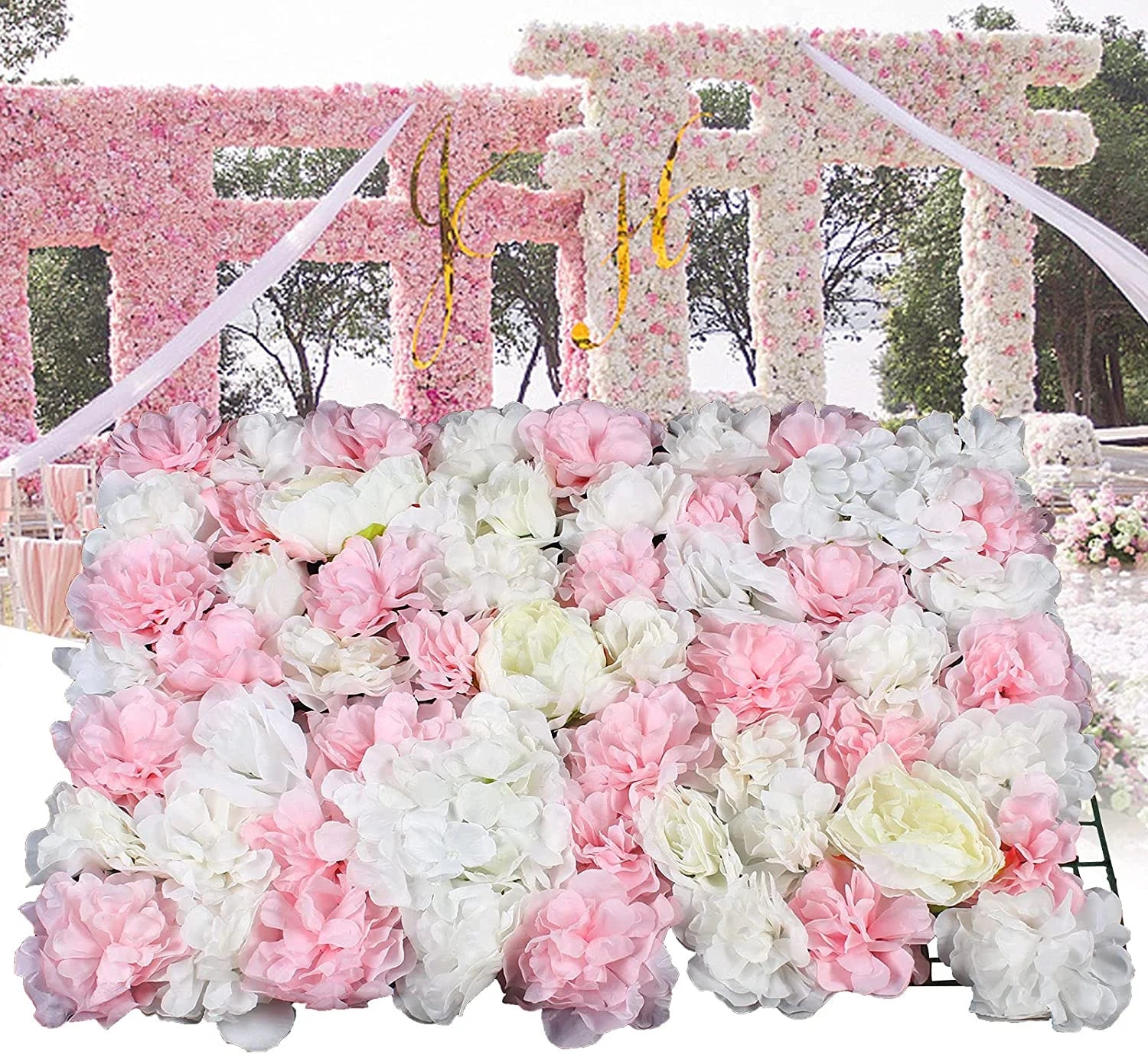 6Pcs Silk Artificial Flower Wall Panels M20013