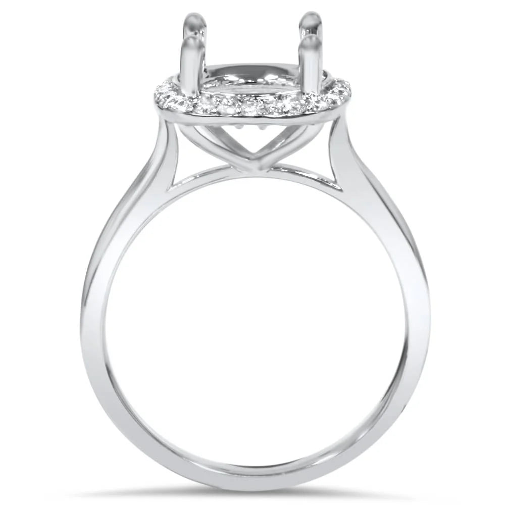 14K White Gold Diamond Engagement Ring Setting L7932