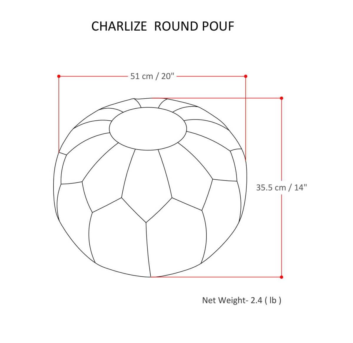 Round Pouf in Gold C565