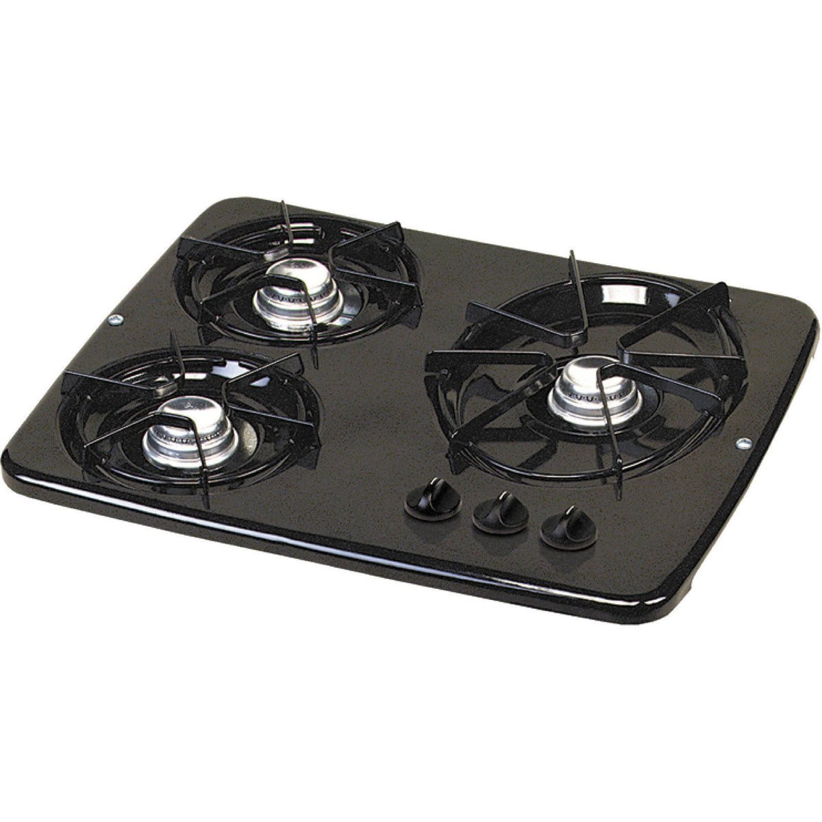 Black 3 Burner Drop-In Cooktop E8065