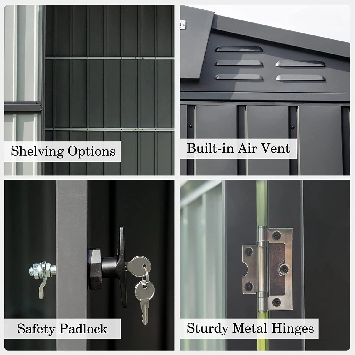 Metal Garden Shed with Lockable Door H10895