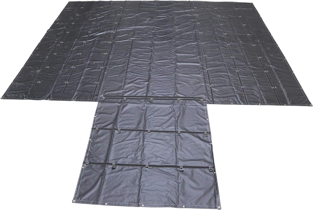 Black 14 Ounce Lumber Tarp with 8 Foot Drop and Flap P258