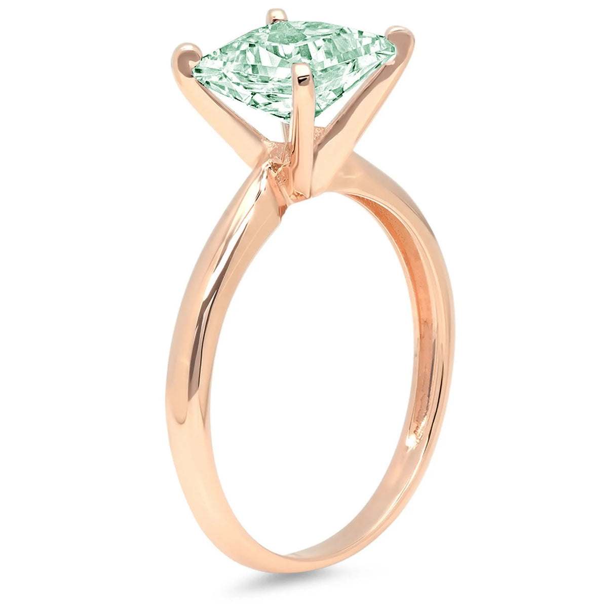 Princess Cut Green Simulated Diamond Ring A3364