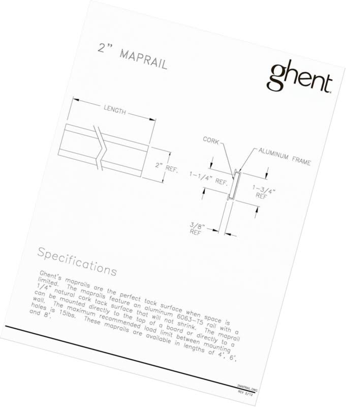Aluminum Maprail with Cork Insert P8562