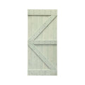 Solid Sage Green Stained Pine Wood Interior Sliding Barn Door Slab J1341