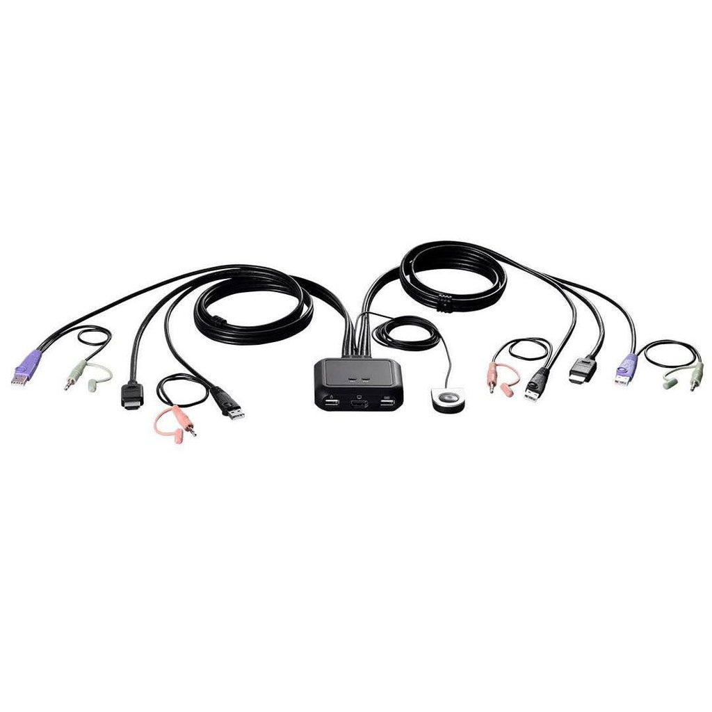 2-Port USB HDMI/Audio Cable KVM Switch with Remote Port Selector Y9008