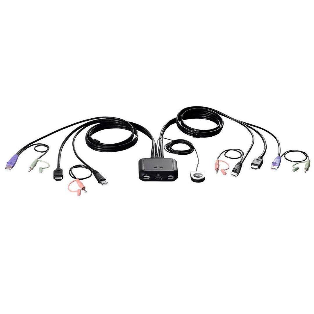 2-Port USB HDMI/Audio Cable KVM Switch with Remote Port Selector Y9008