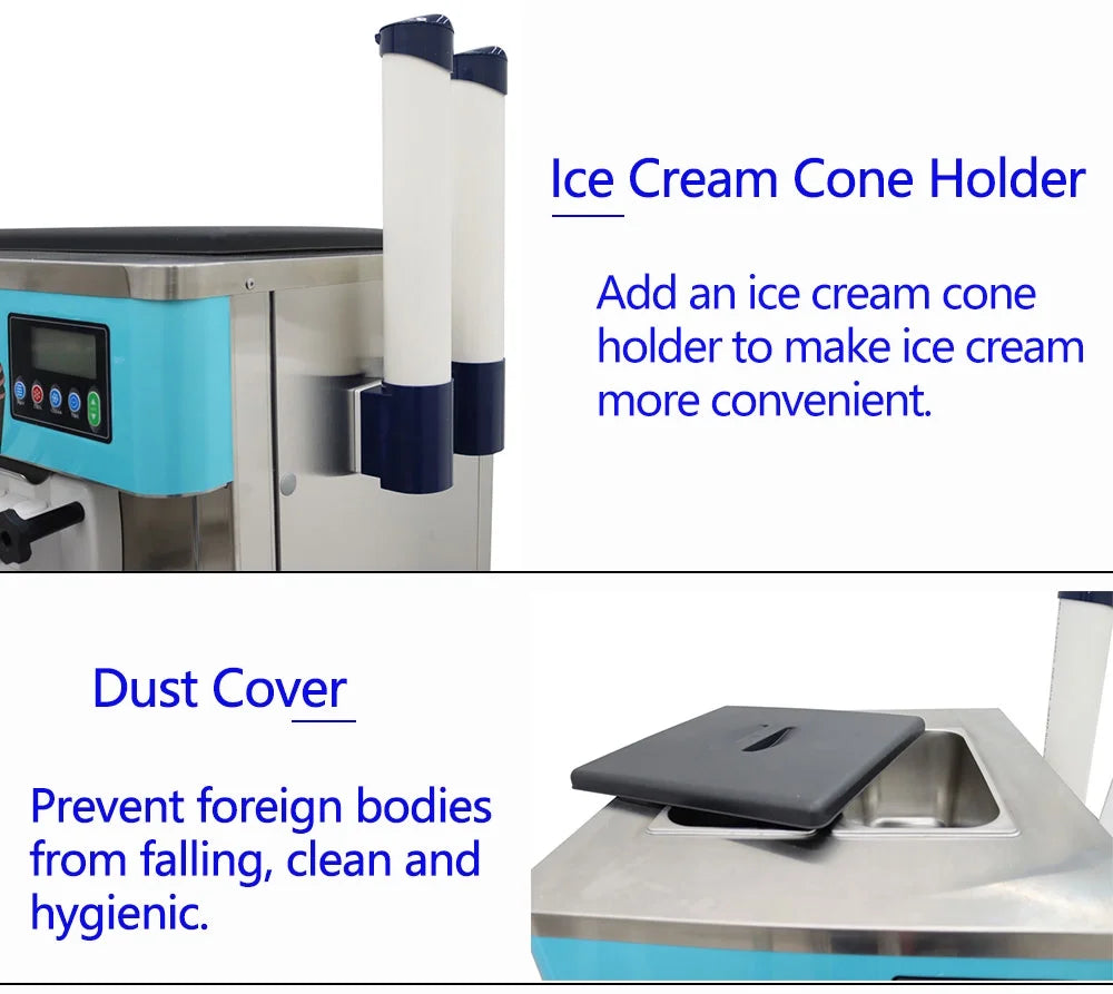 Soft Ice Cream Machine Commercial 3 Flavors 20-30L/H 1400W G9928