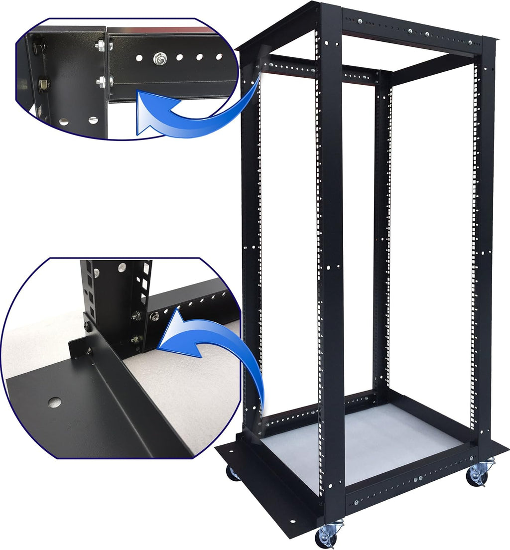 18U 4 Post Open Frame 19 inch Network Server Rack Adjustable Depth N380