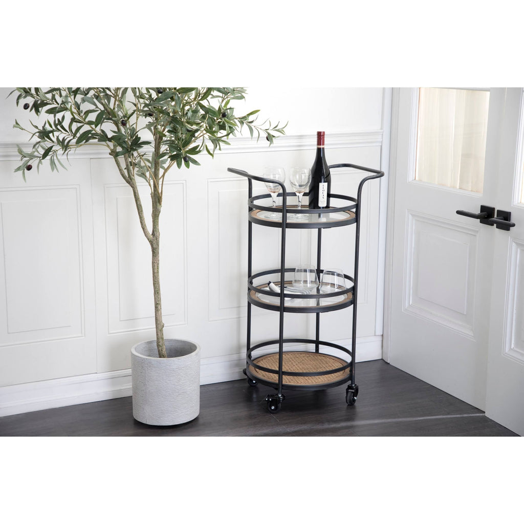 Brown Industrial Metal Bar Cart S6356