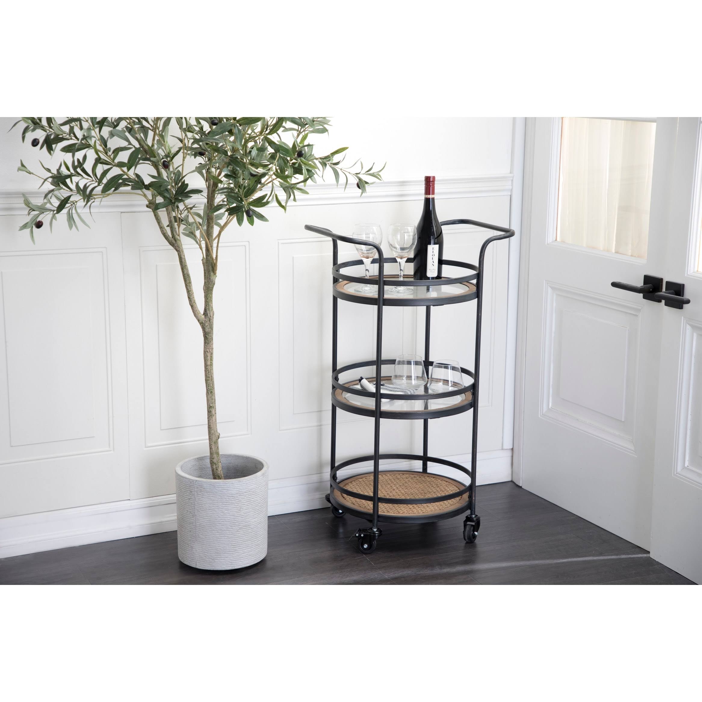 Brown Industrial Metal Bar Cart S6356