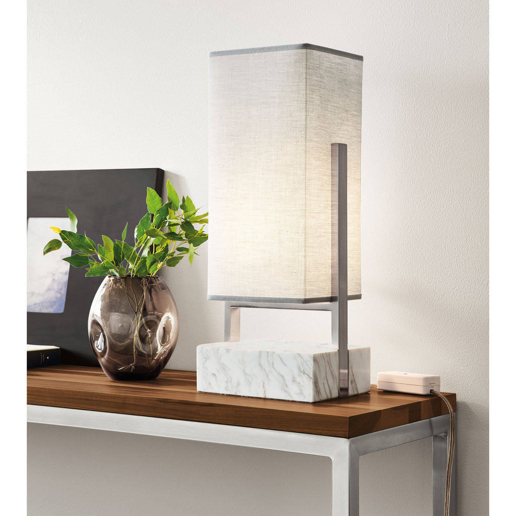 White Venatino Marble Parsons Console Table Y472012