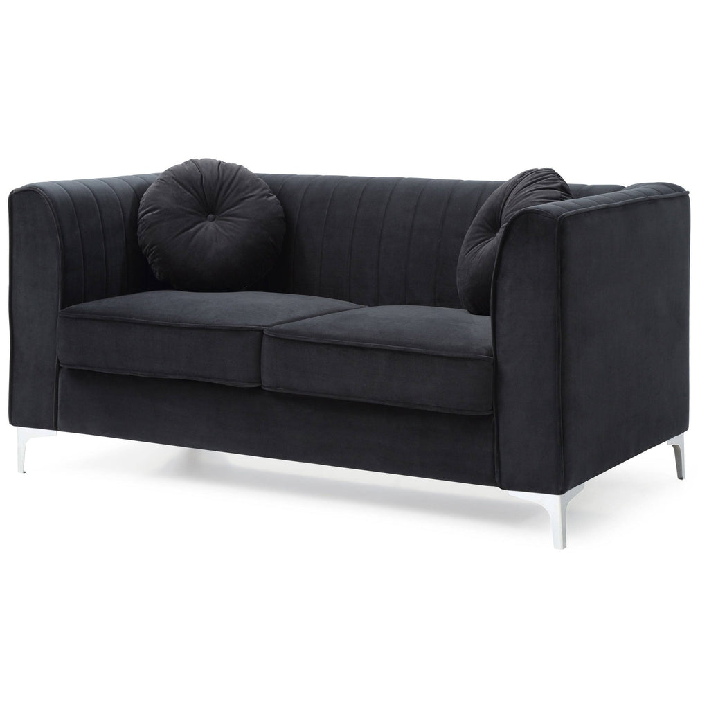 Ivory Velvet Loveseat X607126